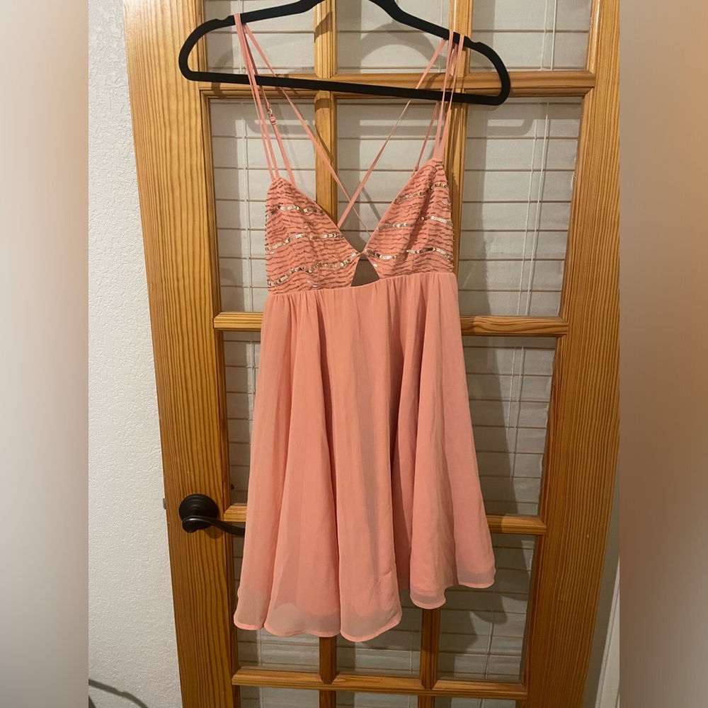Bebe Peach Strappy Dress